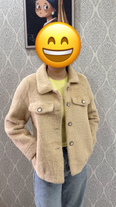 Весеннее пальто 7.500 тг в бежевом цвете