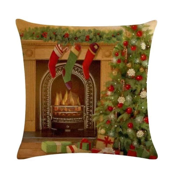 Ленени калъфки за възглавници с коледен принт или с LED лампички