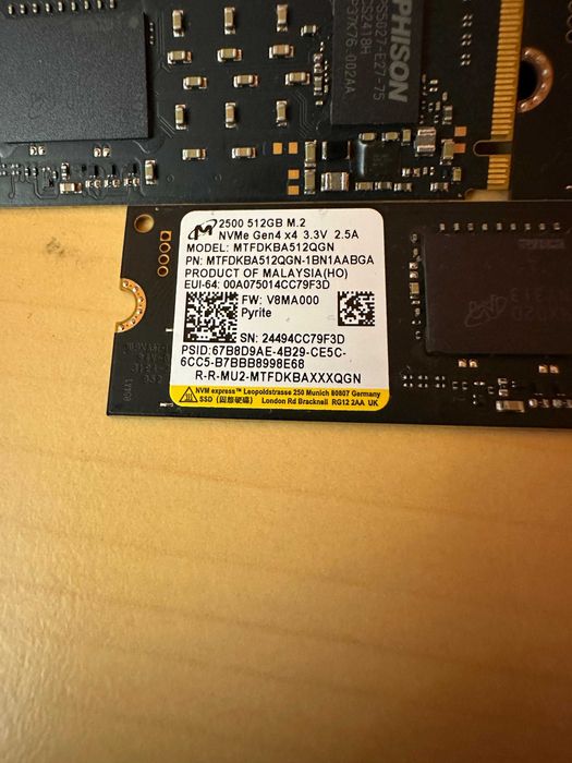 ~WOW~ SSD 512Gb NVME Micron PCi-E 100% Health 0 Folosinta! NOU ! NOU !