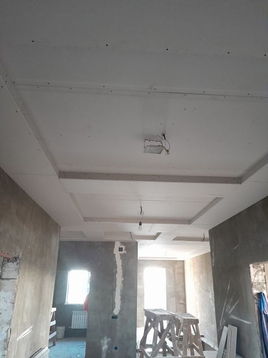 Гипсокартонные работы. Дизайн потолка.