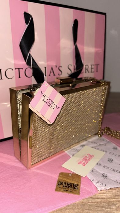 Geantă Victoria’s Secret aurie sclipitoare