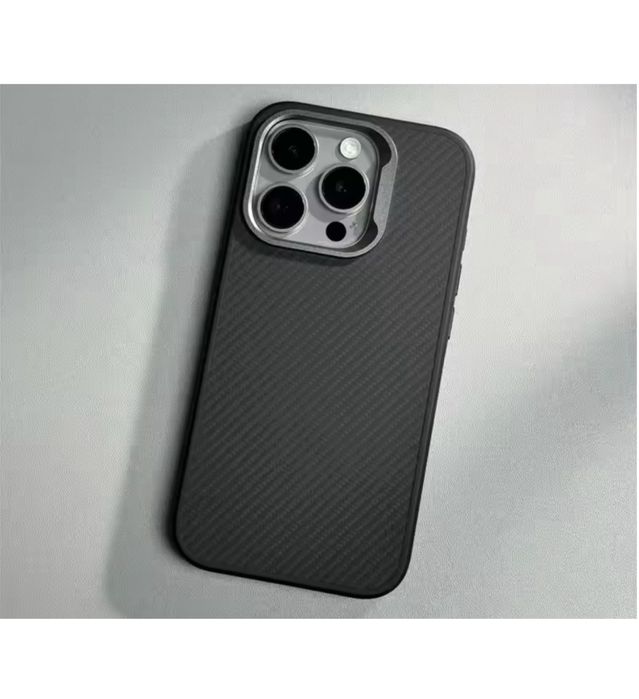 Iphone 15/16 PRO MAX PLUS Husa Carbon Anti Soc Neagra / Gri