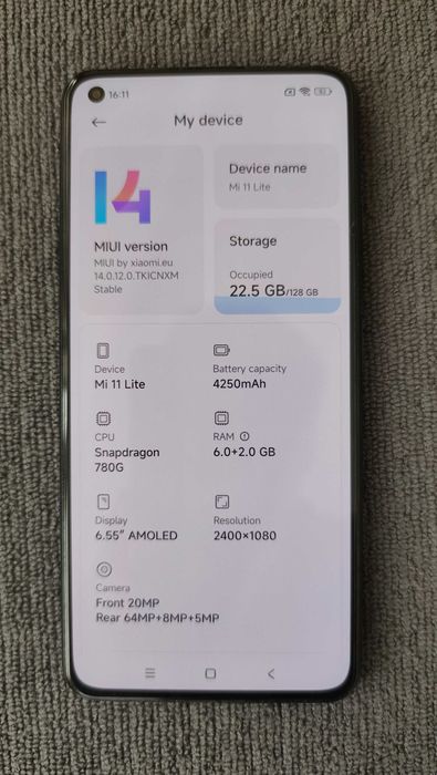 Xiaomi Mi 11 Lite 5G Truffle Black 6GB RAM / 128GB ROM