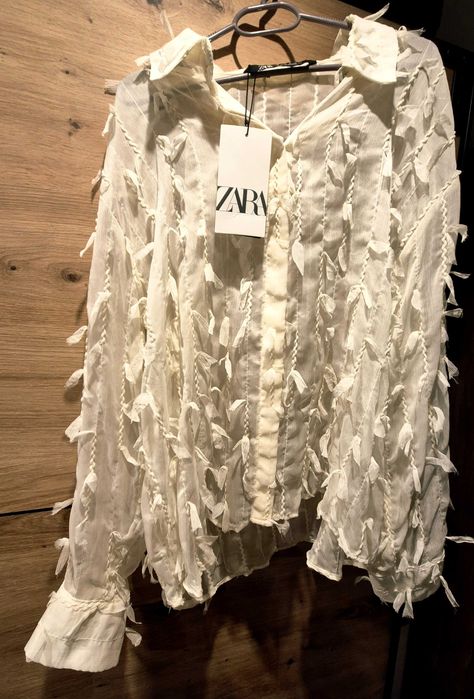 Полупрозрачна риза с ресни Zara