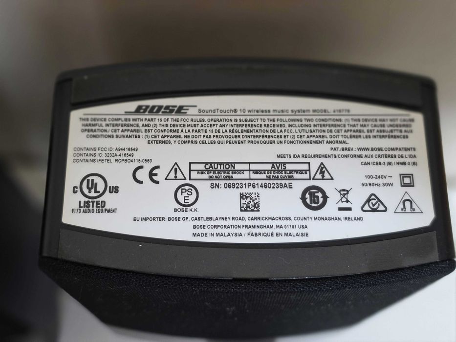 Sistem Stereo Bose SoundTouch 10 – Două Boxe Stare Excelentă