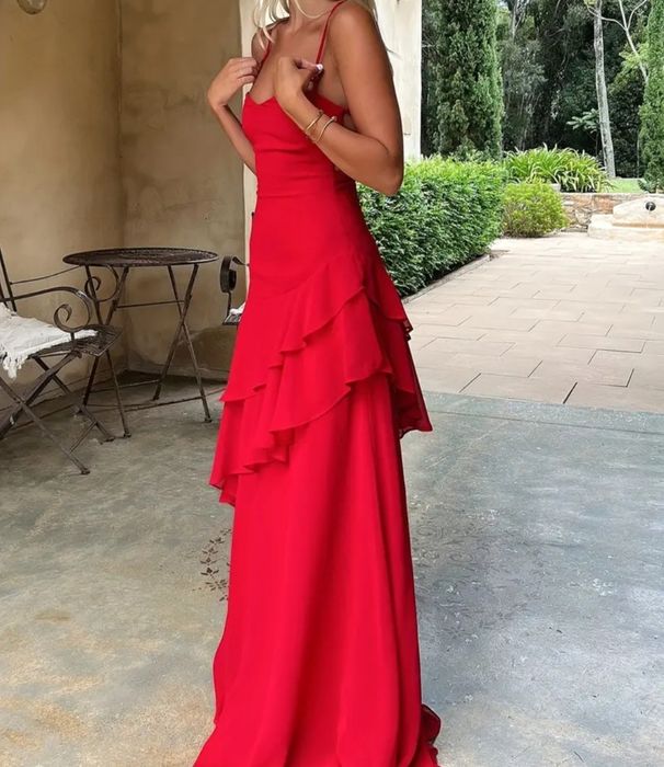 Платье вечернее красное длинное