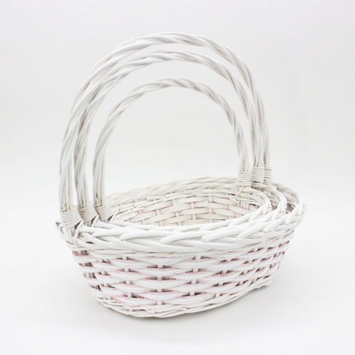 Кошници 3бр. в комплект - БЕЛИ ЕЛИПСА