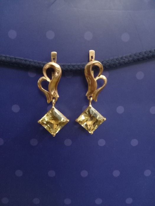 Серьги с цитрином