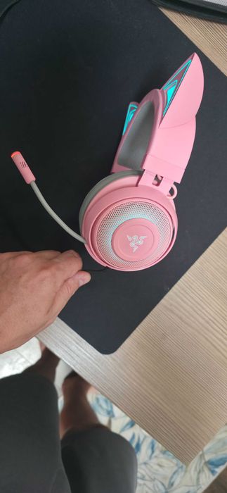 Casti gaming Razer Kraken Kitty, USB, Quartz Edition
