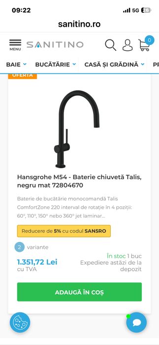 Baterie chiuveta bucatarie