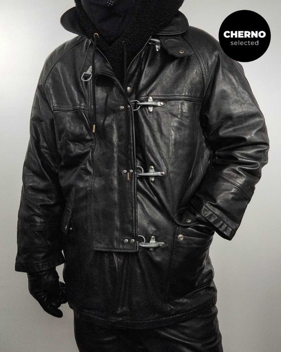 FAY рядко винтидж кожено яке тип firefighter / peacoat – L