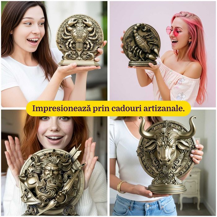 Statueta Zodie Cadou Leu Rac Taur Balanta Fecioara Pesti Berbec Gemeni