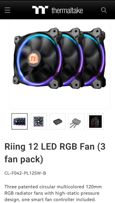 Ventilatoare thermaltake riing 12 LED  RGB