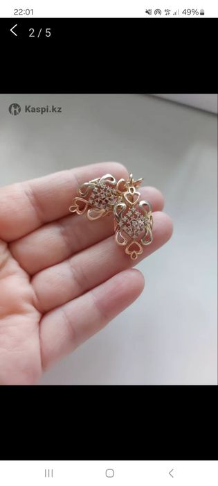 Продам золота серги кольцо