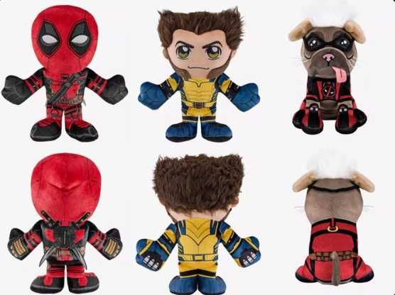 Комплект 3 броя Плюшена играчка Дедпул и Върколака + Куче DogPool