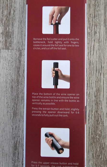 Deschizător electric de vinuri - Tirbușon electric pentru vin – nou