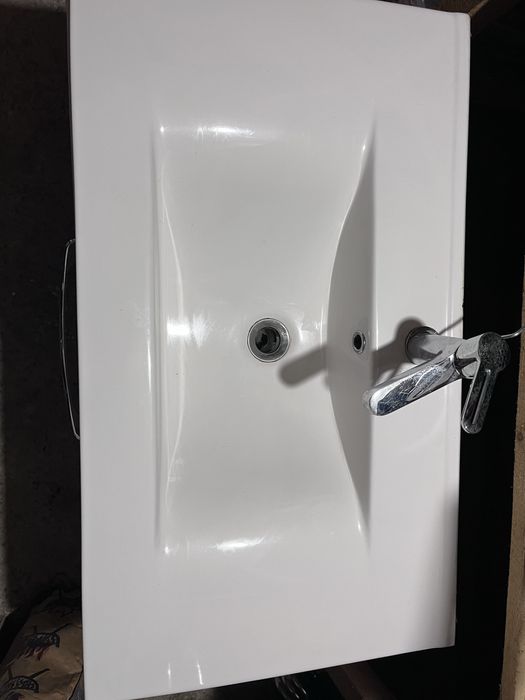 Lavoar cu masca + dulap suspendat negru