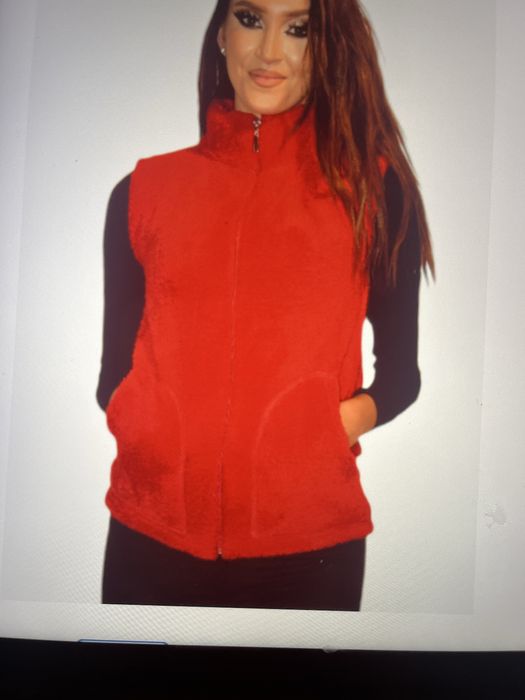 Поларен елек цвят червен и бордо