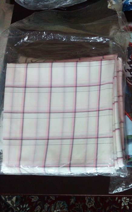 Ткань белая с полосками, ширина 90см, длина 4,5м