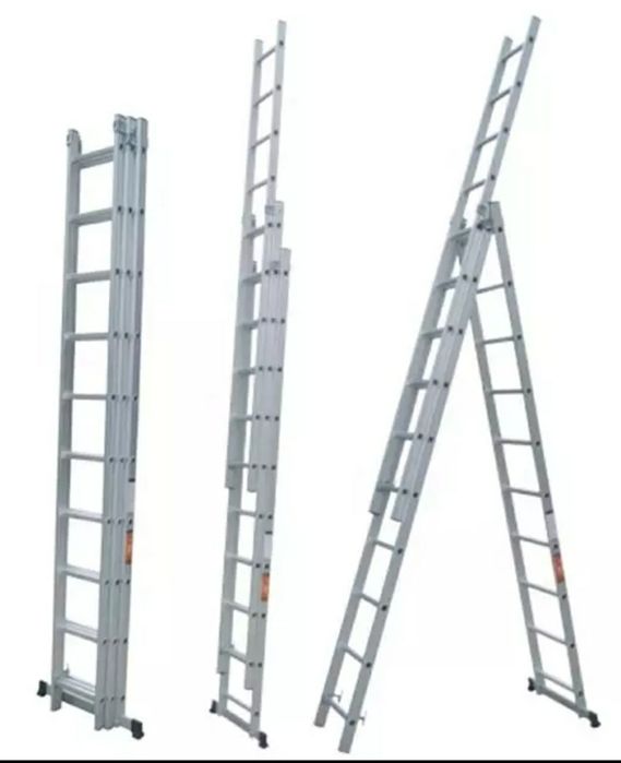 Раздвижная лестница 6. Раздвижная лестница 6. Лестница 3-секционная алюминиевая 3х9 krause corda арт. Лестница двухсекционная 2х 8 ступеней "энкор" 411208. 8).