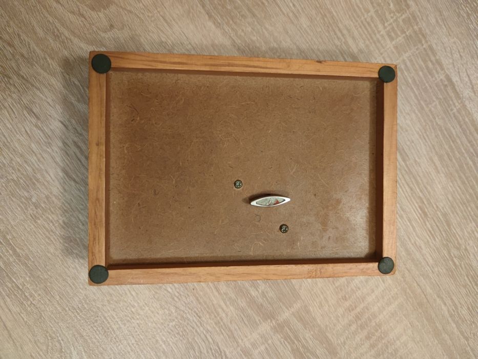 Cutie bijuterii muzicala lemn argintata 925