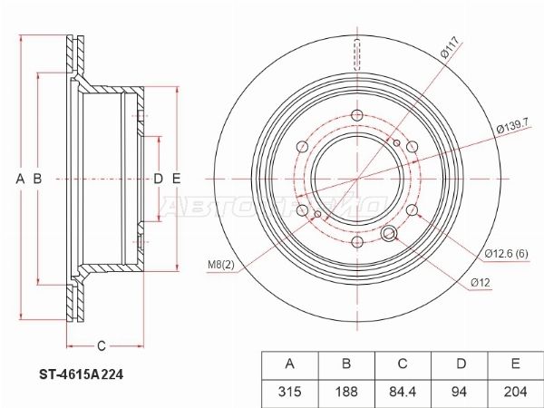 Диск тормозной Mitsubishi Pajero sport