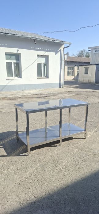 Стол Нержавейка  с полкой