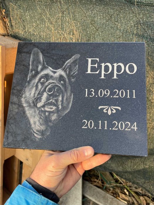 Персонализирана надгробна плоча за домашни любимци със снимка