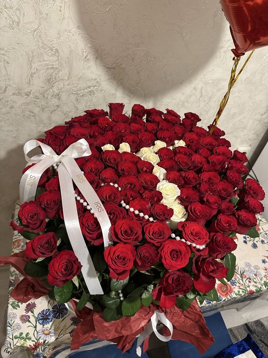 101 роза с именной