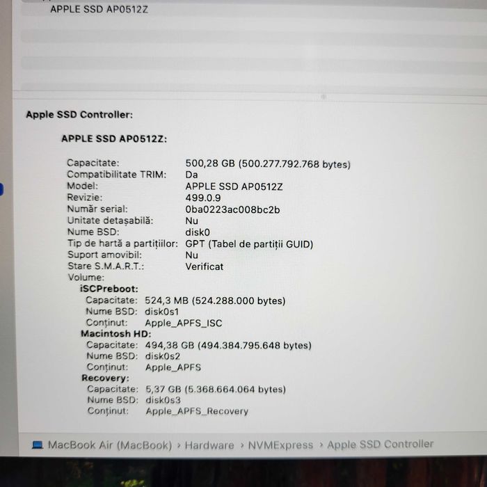 Laptop Apple MacBook Air 15" M3 8gb 512GB SSD Zeus Amanet Militari