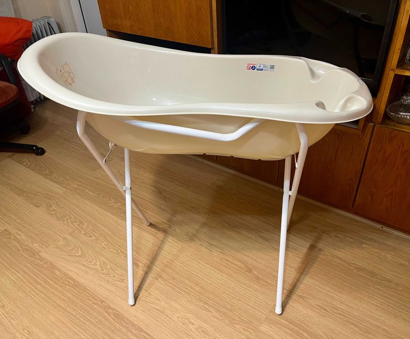 Бебешка вана с термометър, приставка и стойка Tega Baby Teddy Bear