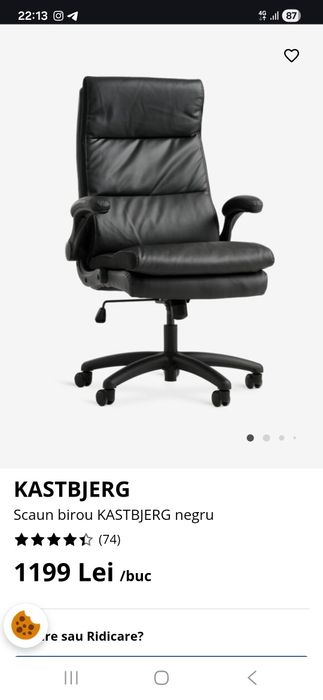 Scaun birou kastbjerg negru