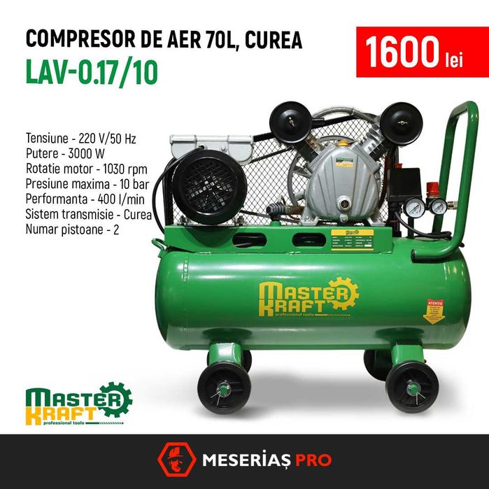 Compresoare aer industriale, putere mare, 70-200L — Master Kraft