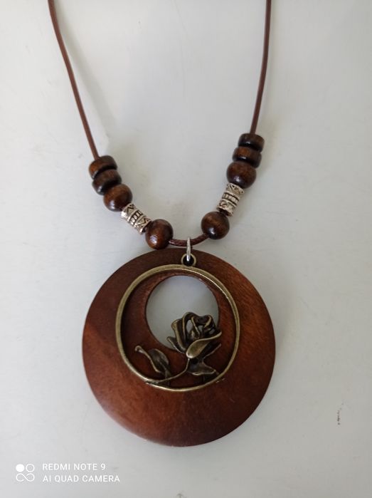 Ожерелье  винтажное дерево и металл