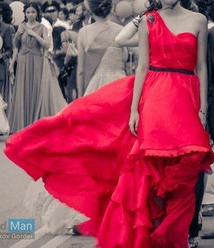 Платье вечерние, из органзы и шелка