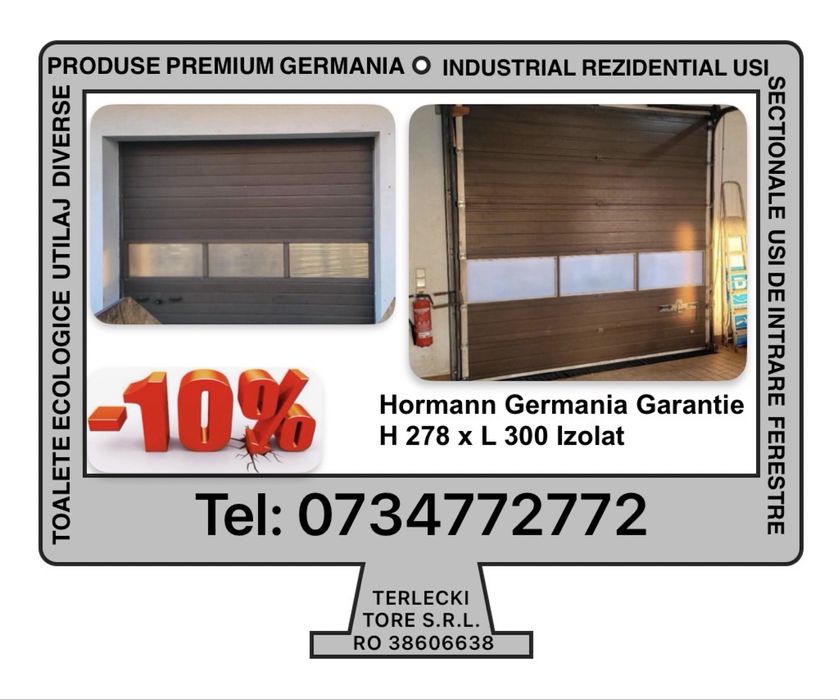 USA SECTIONALA INDUSTRIALA Hormann poarta garaj H 278 x L300  Garantie