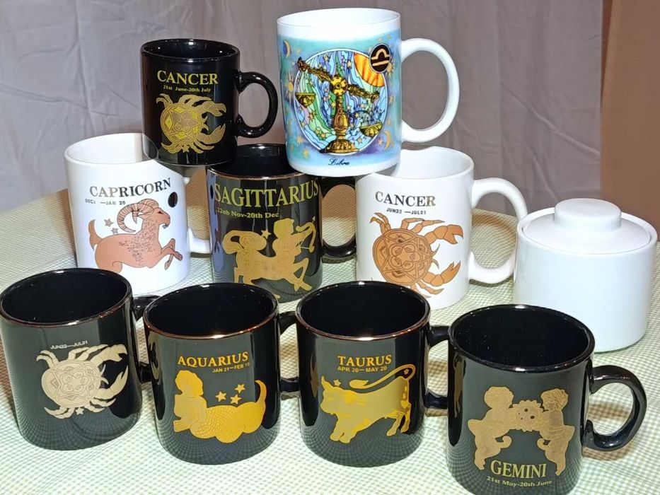 Красиви порцеланови чаши със зодии-кафе и чай