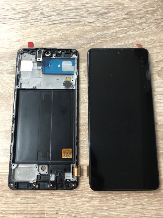 Дисплей за Samsung A51 BIG OLED с рамка и работещ пръстов отпечатък