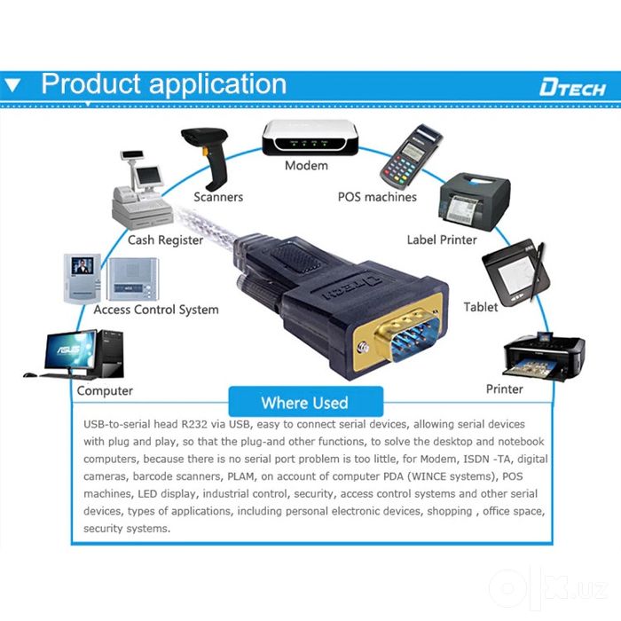 # USB RS232 DTech DT-5002A Serial COM DB9 Переходник адаптер Original