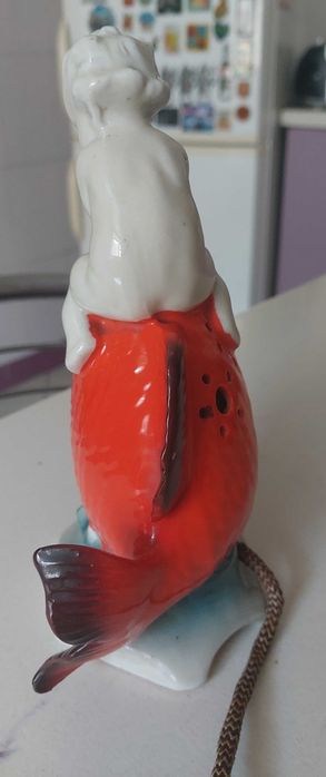 Светильник Мальчик Путти на Рыбе. Ночник. Статуэтка