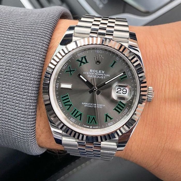 rolex datejust wimblendon 41,mm steel
