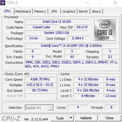 Процессор I3 10100f