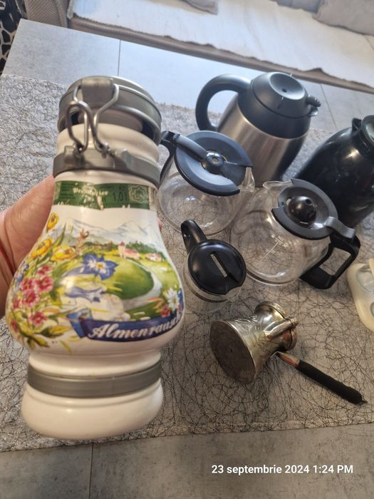 Cani cafea de filtru din sticla, inox