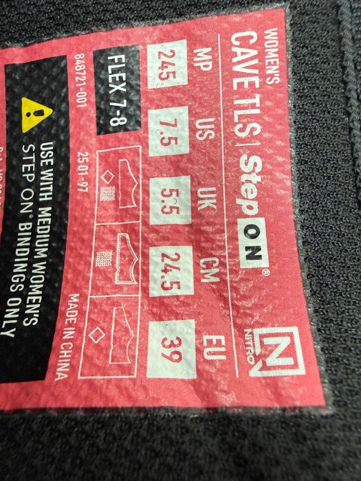 boots noi nitro cave tls step on 23,5 25,5 26,5 europa 37 40,5 41,5