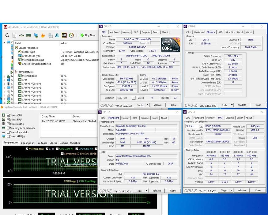 Corsair Dominator 1600 CL9 TripleChannel 12 GB (3x4GB) / 24 GB (6x4GB)
