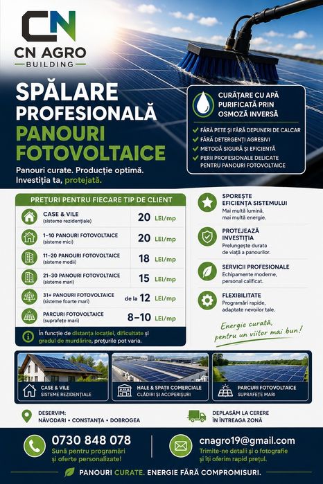 Curatare panouri fotovoltaice Constanta