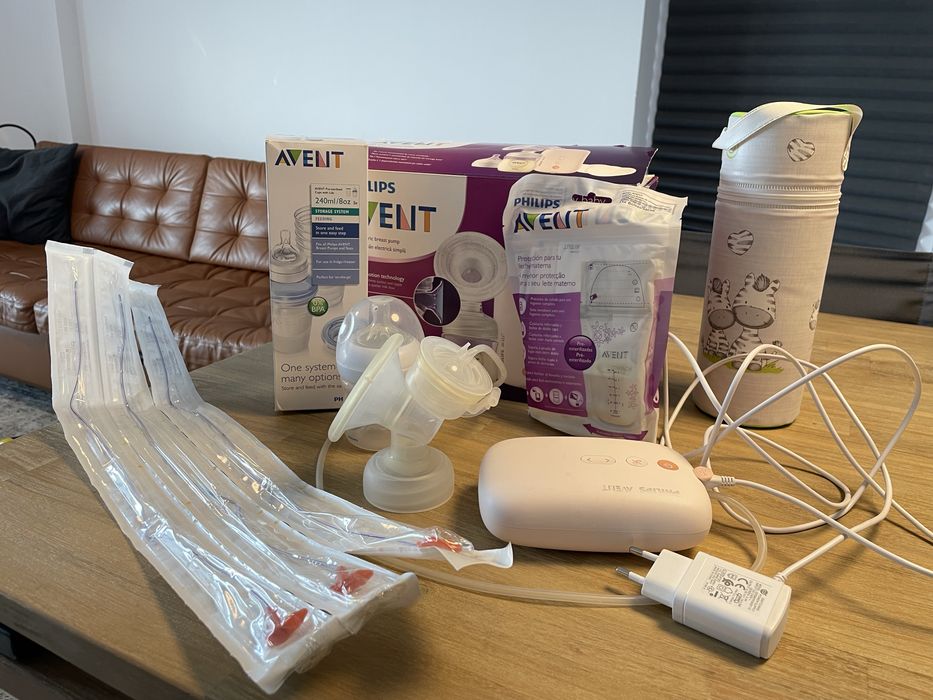 Pompa de sani cu accesorii stocare lapte matern