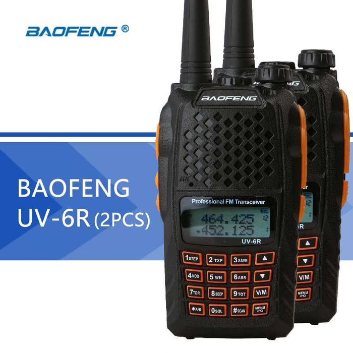 Нова Baofeng UV-6R 8W 5000mah Модел 2026 Мощна Двубандова Радиостанция