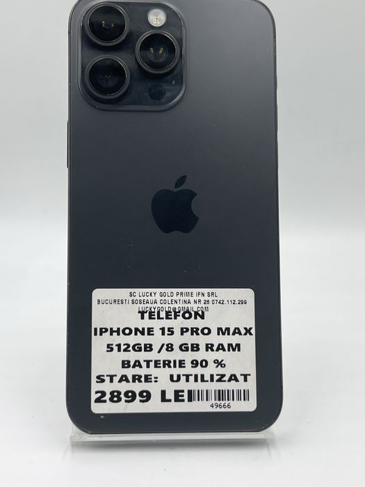 Amanet LuckyGold Colentina / Iphone 15 Pro max 512gb/8gb ram 90% baterie #49666