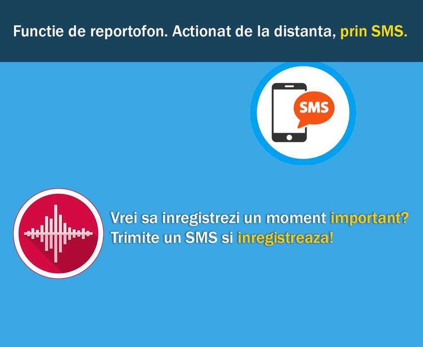Microfon Spion MIC cu Localizare GPS si Control Prin SMS sau Aplicatie iOS/Android SMT SECURITY